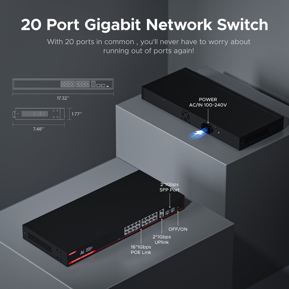16 Port Network Switch