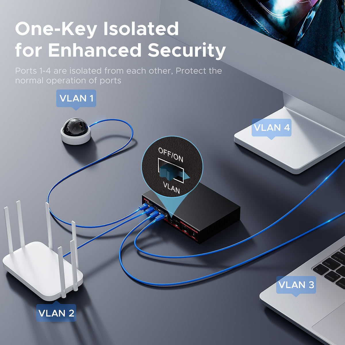 4 Ports 2.5Gb PoE Switch with 2-Port 10Gb SFP+ Ethernet, 6*2.5G POE +2*10G SFP Switches, 65W Fanless Metal IEEE802.3af/at, Wall Mountable for/ AP/NAS/Security