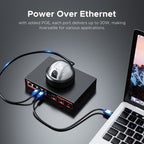4 Ports 2.5Gb PoE Switch with 2-Port 10Gb SFP+ Ethernet, 6*2.5G POE +2*10G SFP Switches, 65W Fanless Metal IEEE802.3af/at, Wall Mountable for/ AP/NAS/Security